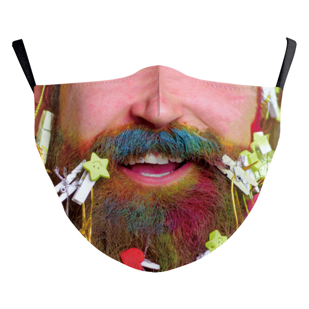 Santa Claus Digital Printing Double Layer Dustproof Mask