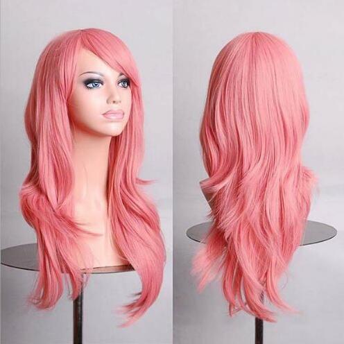 AliExpress best selling cos long scroll anime cosplay color Europe and America wig foreign trade gold models factory direct