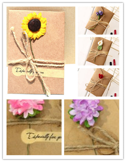 Creative kraft dried flower greeting card