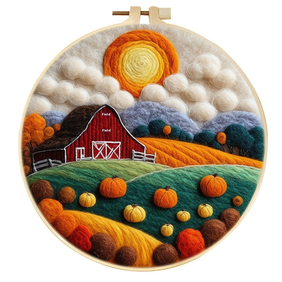 Wool Felt Painting With Embroidery Frame Needle Felt Supplies Suitable For Beginners