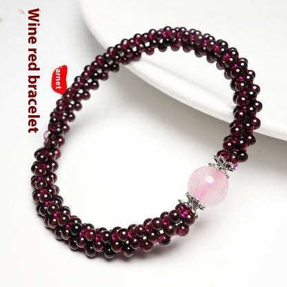 Garnet DIY Hand-knitted Bracelet