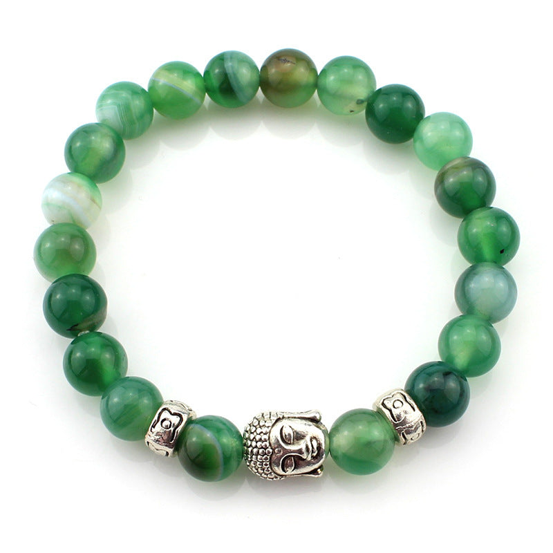 Natural Stone Buddha Head Bracelet