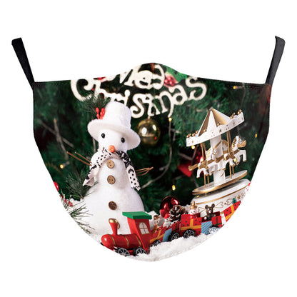 Christmas Light Shadow Digital Printing Double-layer Dust Mask