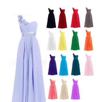 Women's Multi Colored Slanted Neck Sleeveless Strapless Long Dress