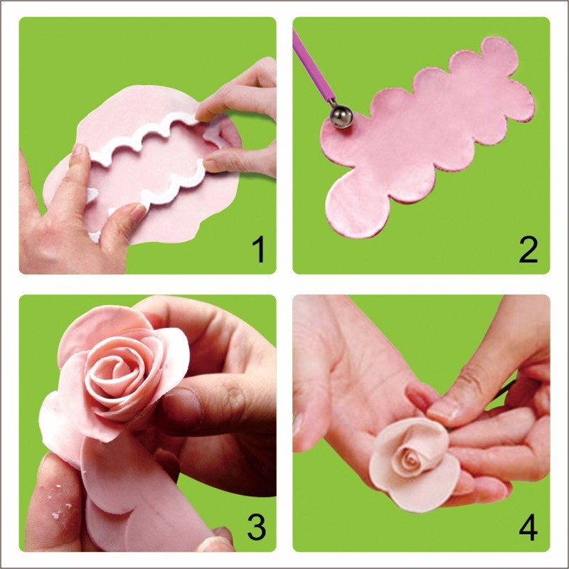 Juego de 3 moldes para tartas con forma de rosa