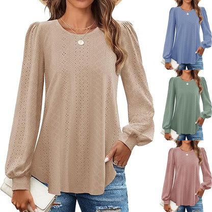 Women's Loose Casual Lantern Sleeve Long Sleeve T-shirt