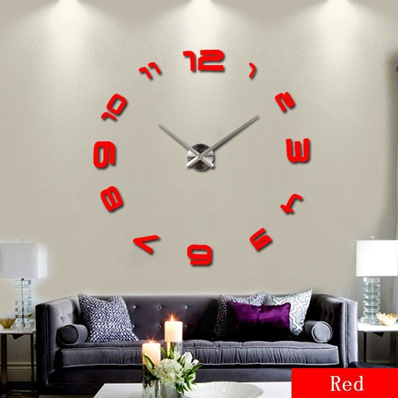 Reloj de pared acrílico de gran tamaño para sala de estar, reloj de pared de arte moderno, reloj de espejo