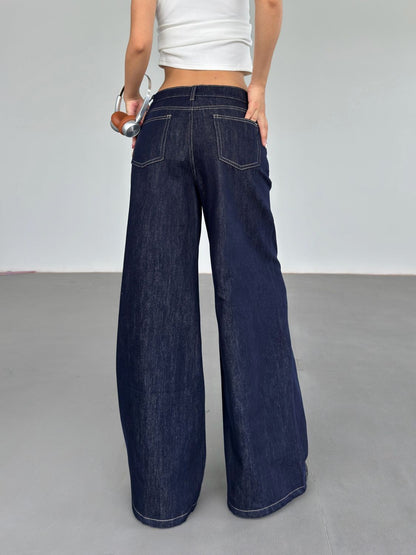 Fashion American Retro Wide Leg Jeans For Women