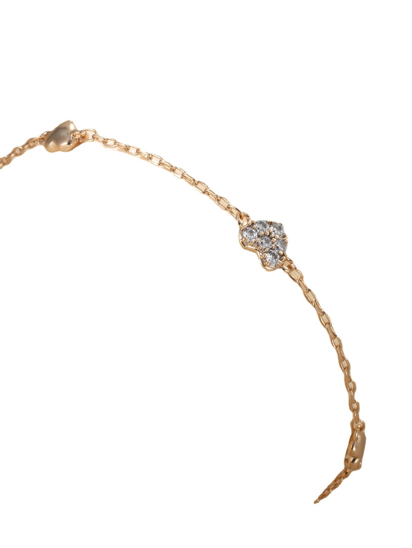 Pulsera de oro de 18 quilates con forma de corazón y diamantes para mujer