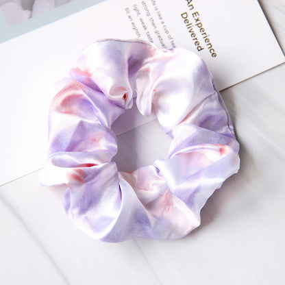 Simple Cloth Satin Tie-dye Children Large Intestine Ring Hair Accessories Headdress