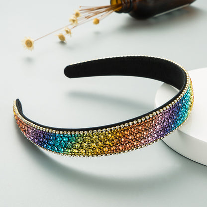 Trendy Colorful Diamond Non-slip Headband Women's Simple