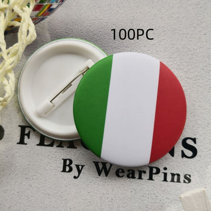 Italy Flag Map Rainbow Button Badge