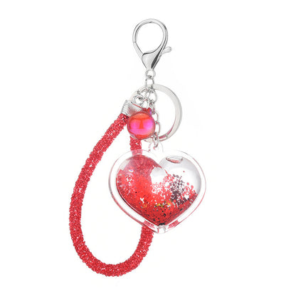 Acrylic Oil-filled Creative Heart Keychain Pendant