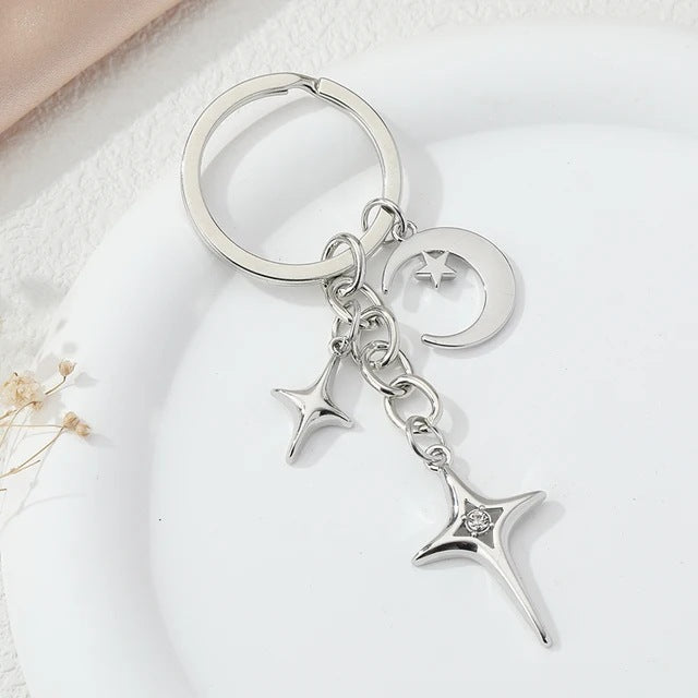 Creative Fashion Star And Moon Alloy Key