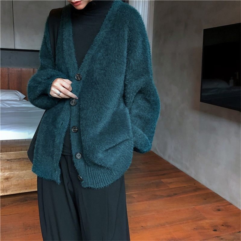 Korean Style Artificial Mink Fur Sweater Coat For Women Autumn And Winter New