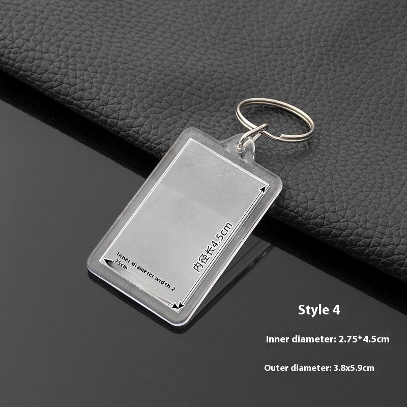 Keychain Empty Shell Transparent Acrylic Photo Frame Plastic