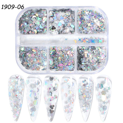 Gold And Silver Laser Irregular Nail Glitter Sequins