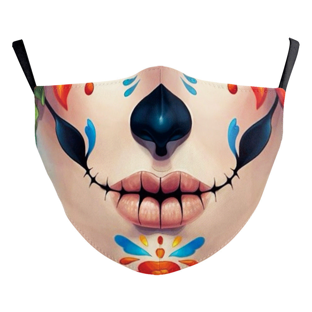 Digital Printing Ghost Face Wansheng Clown Funny Double-layer Dust Mask