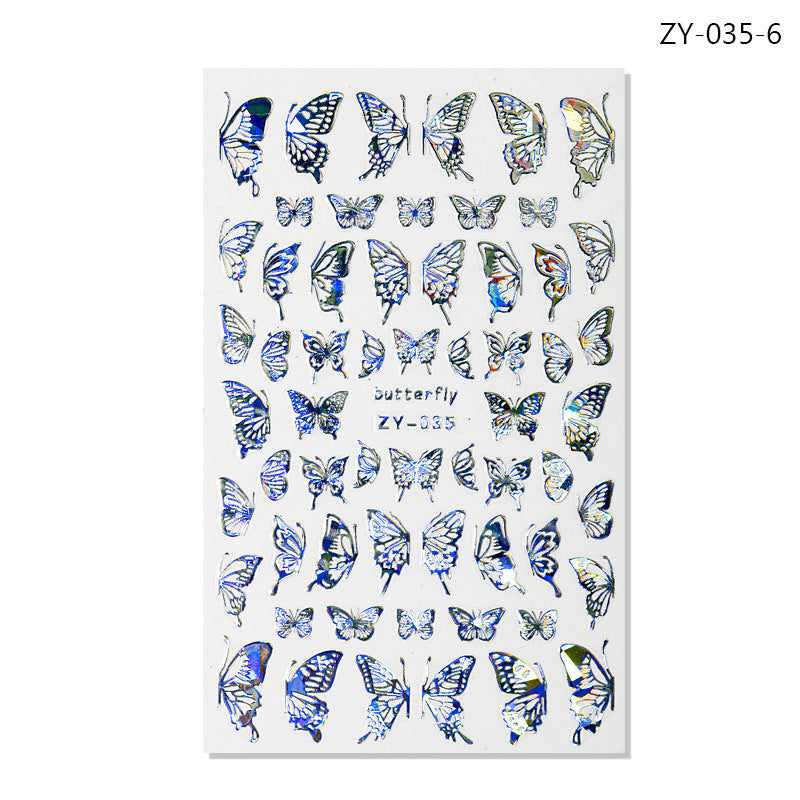 Simulation Thin Butterfly Laser Bronzing Nail Sticker