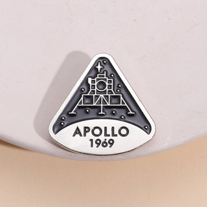 Commemorative Brooch Apollo Successful Moon Landing Badge Metal Fashion Pin