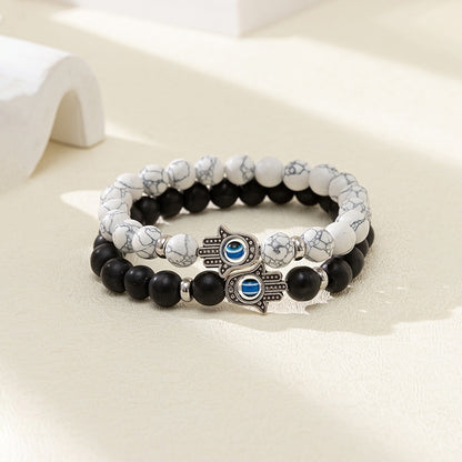 Personalized Evil Eye Design Stone Bracelet Suit Men And Women Couple Style