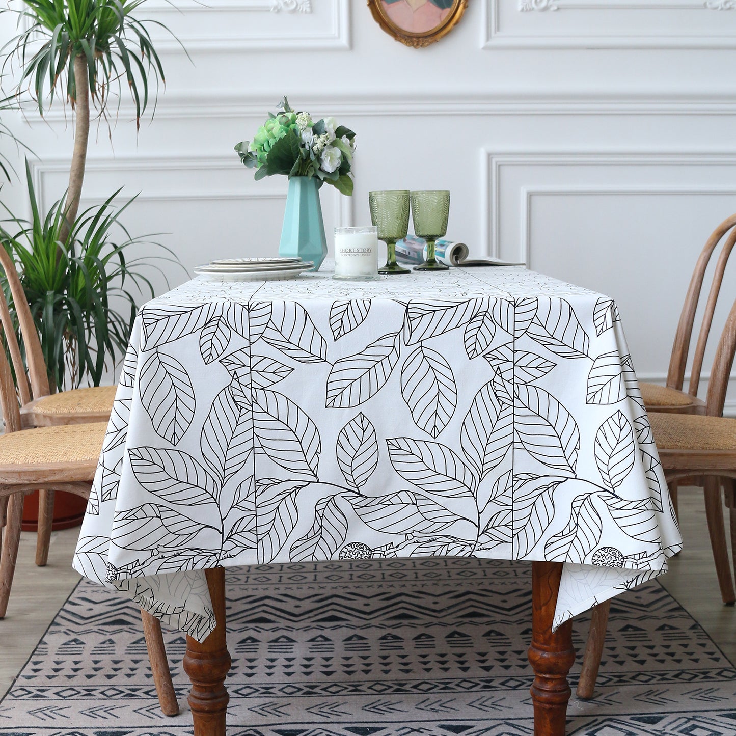 Mantel sencillo con estampado para mesa de café y comedor