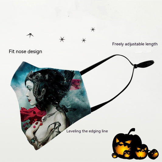 Digital Printing Wansheng Face Mask Skull Double-layer Dust Mask