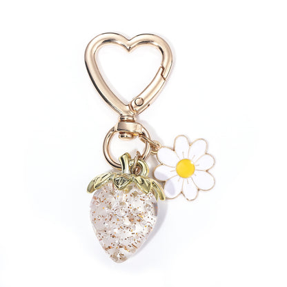 Strawberry Heart-shaped Keychain Accessory Pendant