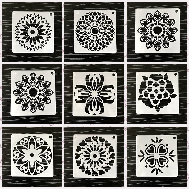 48 Mandala Auxiliary Painting Templates Stone Color Painting Creative DIY Handmade Templates