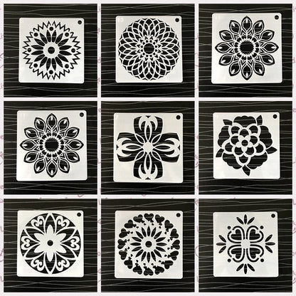 48 Mandala Auxiliary Painting Templates Stone Color Painting Creative DIY Handmade Templates