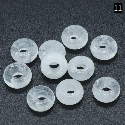 Cuentas de ágata de cristal natural de 4 mm con agujero grande de 5 x 10 mm y cuentas de jade