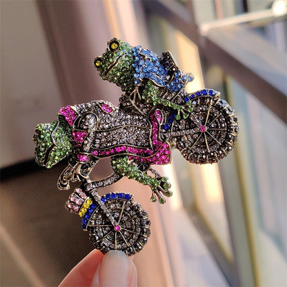 Medieval Ornament Vintage Frog Bicycle Brooch