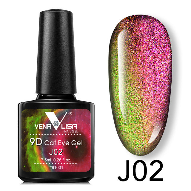 Esmalte en gel Venalisa 9D Cat Eye Magic Chameleon, esmalte en gel para manicura Galaxy Starry Magnetic Multicolor, 5 ml