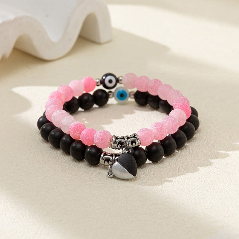 Personalized Evil Eye Design Stone Bracelet Suit Men And Women Couple Style