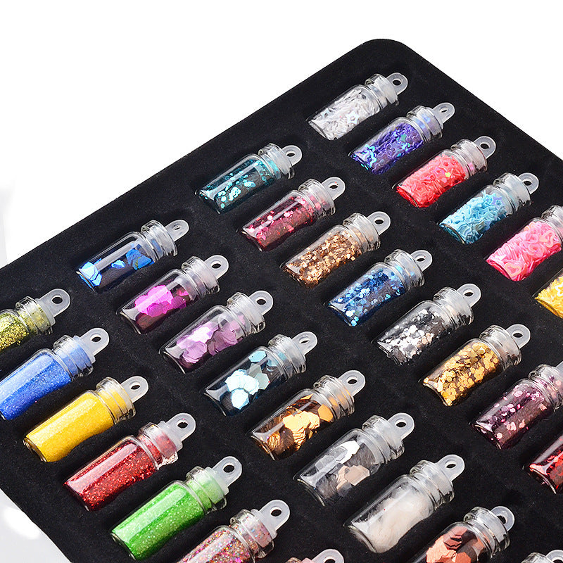 Glass bottle nail art jewelry glitter