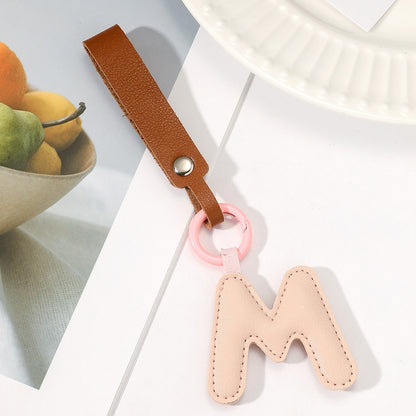 Fashion All-Match 26 Full Letter Leather Key Chain Pendant