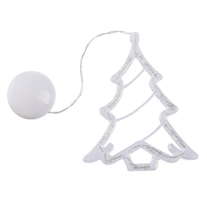 Lámpara de araña con ventosa LED para Navidad, luces de Papá Noel, alce, muñeco de nieve, decoración para ventanas, lámparas alimentadas por batería 