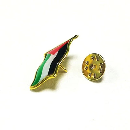 Broche con forma de mariposa tridimensional de epoxi con la bandera de Palestina