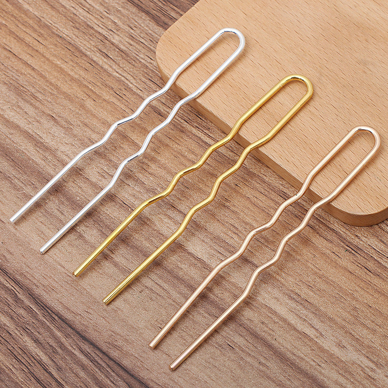 Thick Corrugated U Fork Hair Clasp Diy Ornament Accessories Hairpin Material