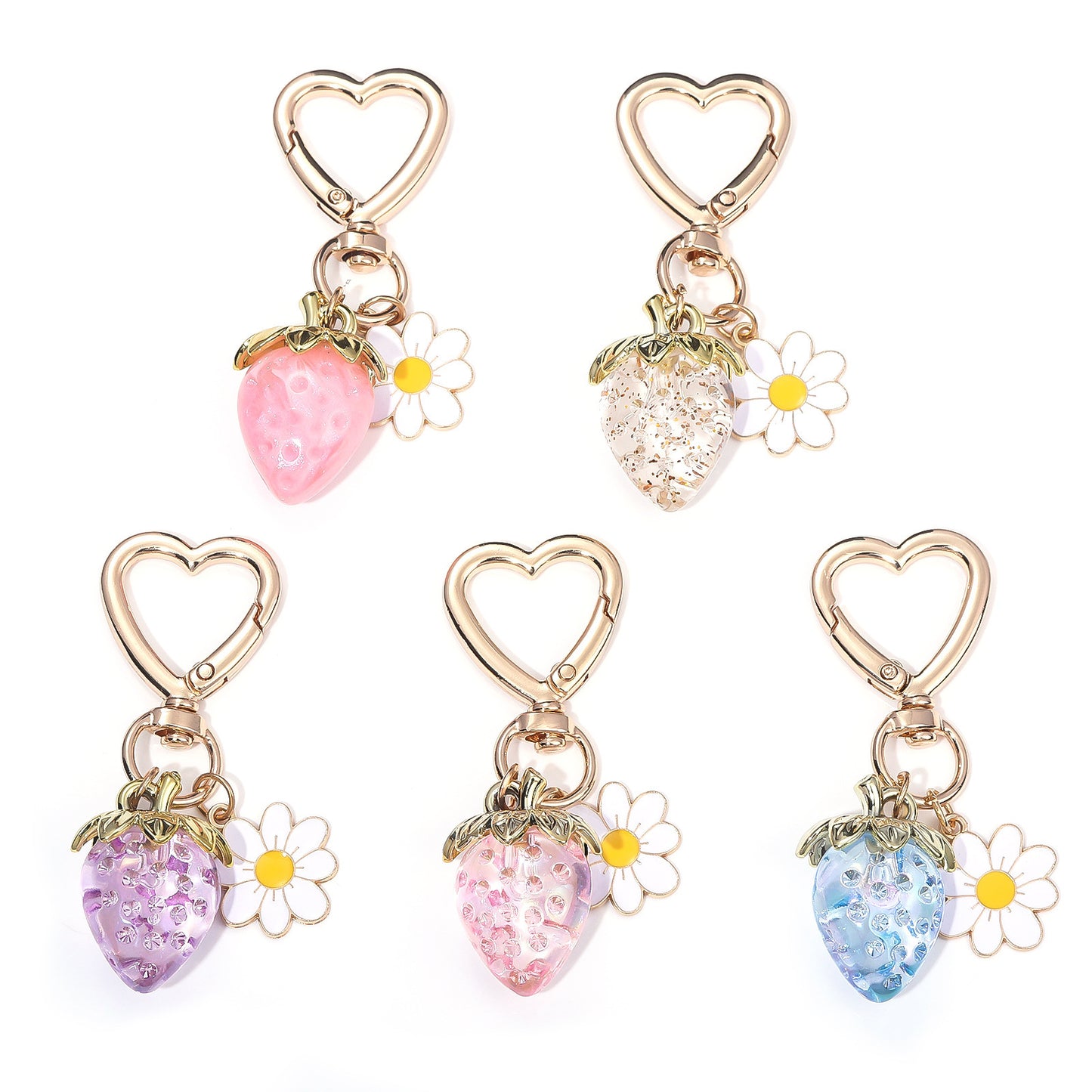 Strawberry Heart-shaped Keychain Accessory Pendant