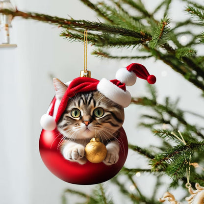 Colgante de coche con forma de gato creativo navideño