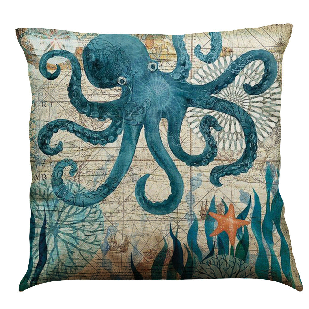 Cushion Covers Sea Turtle Printed Throw Pillow Cases For Home Decor Sofa Chair Seat