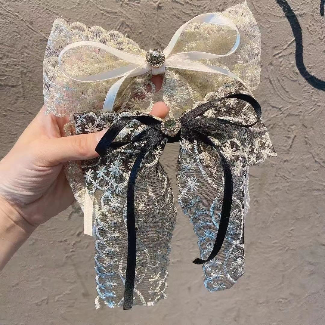 New Lace Bow Barrettes Women