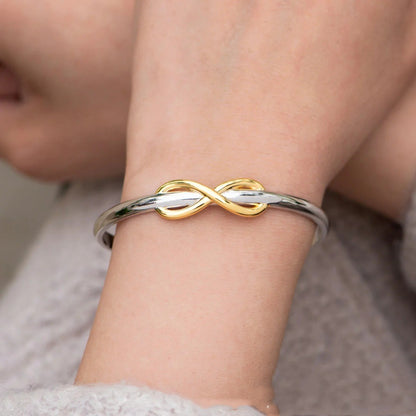 Double Color Gold Silver Bowknot Lucky 8 Bracelet