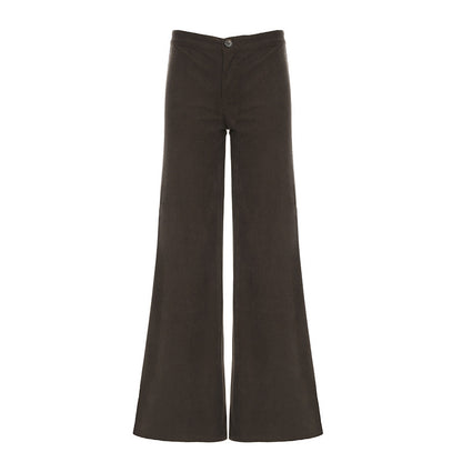 New Casual Solid Color Loose Straight-leg Wide-leg Pants Women