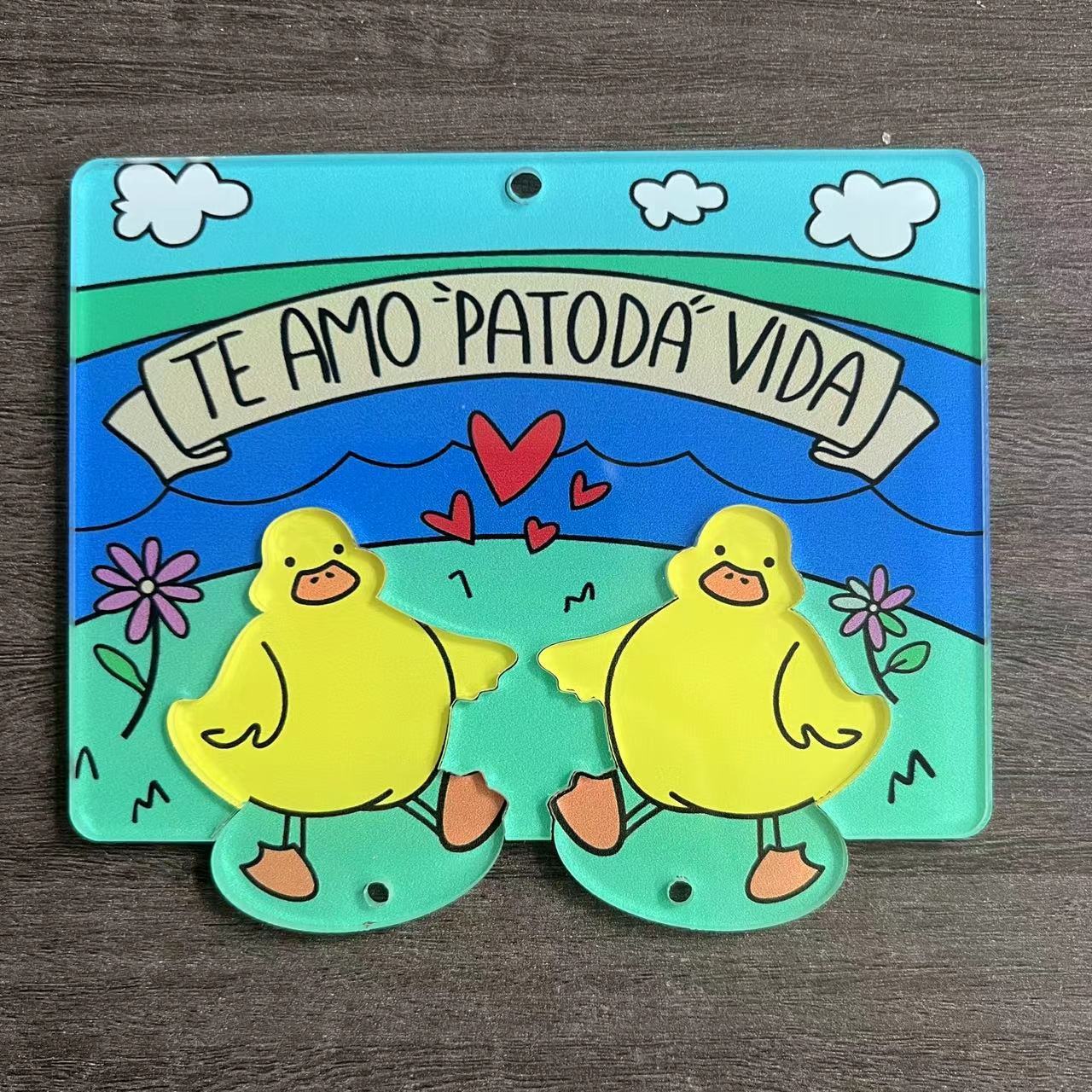 Llavero creativo y divertido con forma de pato en pareja