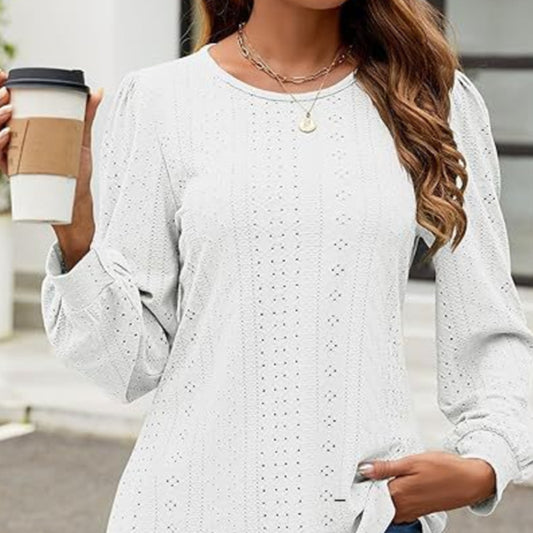 Women's Loose Casual Lantern Sleeve Long Sleeve T-shirt