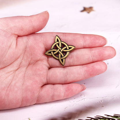 Medieval Celtic Knot Enamel Brooch