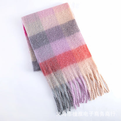 Thick Mohair Fluffy Scarf Warm Plush Scarf For Women