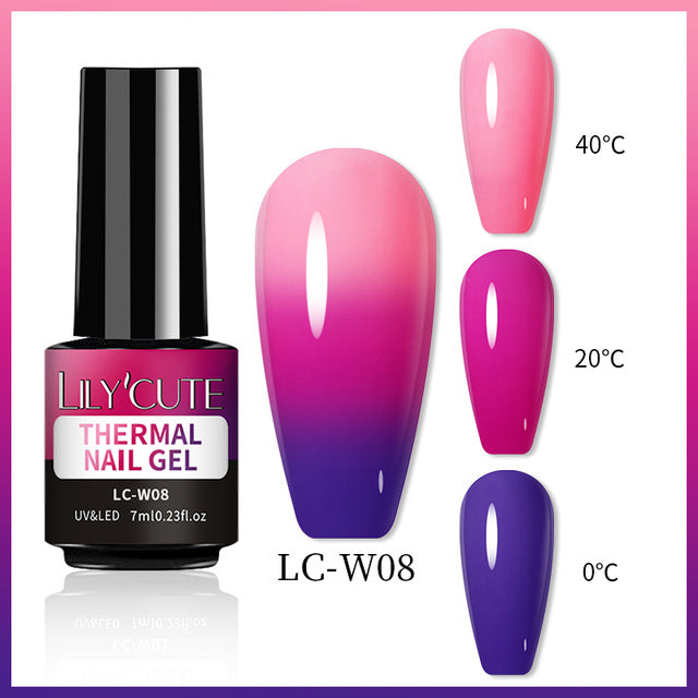 Esmalte de uñas que cambia de color con gel térmico